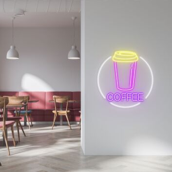 Customize Take Away Coffee Add a Burst of Energy with Neon Art