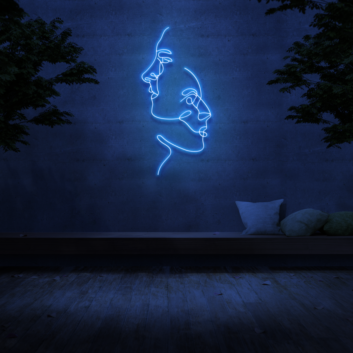 Face Profile Line Draw Artistic Elegance in Neon Form