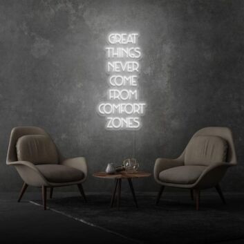Greatness never comes from comfort zones Challenge Limits with Inspiring Neon