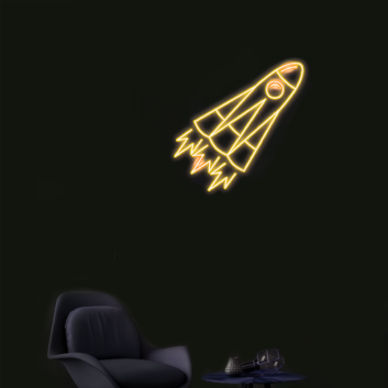 Rocket Ship Ignite Imagination with Playful Neon