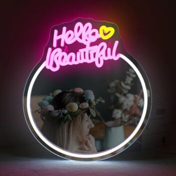 Captivating Hello Beautiful LED Neon Mirror Sign