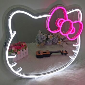 Anime Cute Cat Neon Sign Mirror