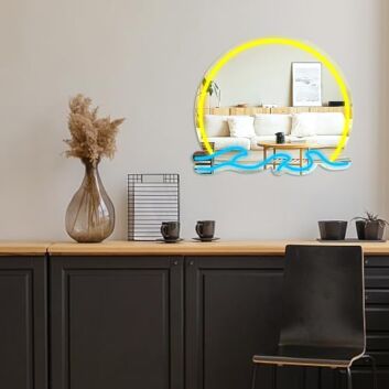 Sunset Wave Glow Neon Mirror Sign