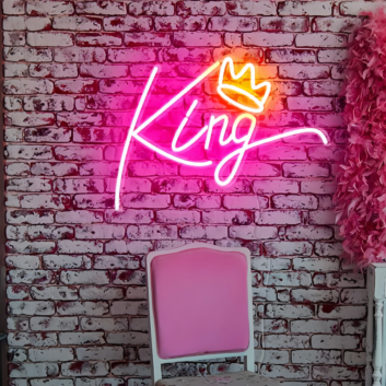 King Crown Neon Sign Illuminate Your Space with Majestic Royalty