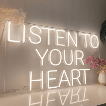 Listen to Your Heart Neon Sign: Tune into Your Inner Melody