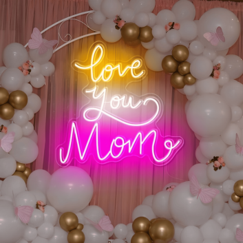 Love You Mom Neon Sign: Brighten Mom&#039;s Day with Radiant Affection