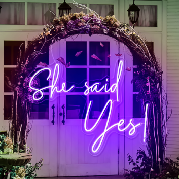 She Said Yes Wedding Neon Sign: Illuminating Your Love Story with Radiance!