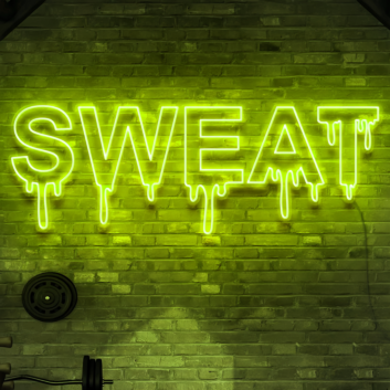 Sweat Neon Sign: Infuse Your Space with Energy and Motivation - Neon Art Sign