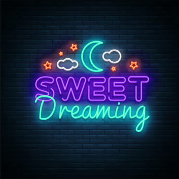 Sweet Dreaming Goodnight Moon Stars and Clouds: Illuminate Your Nights with Whimsical Charm - Neon Art Sign