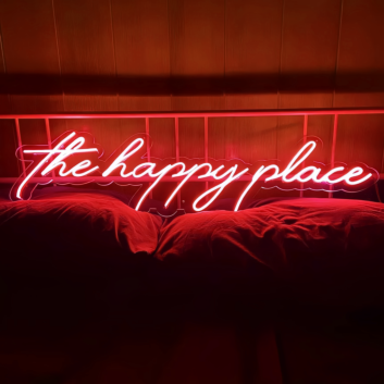 The Happy Place Neon Sign: Illuminate Your Space with Joy and Positivity