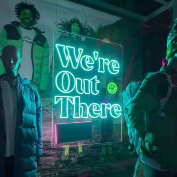 We&#039;re Out There Neon Sign: Adventure Awaits with Neon Light