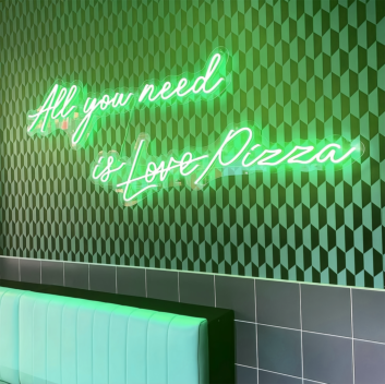 All You Need Is Love Pizza: Light Up Your Space with Neon Love and Pizza