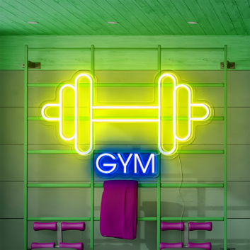 Customize Dumbbell GYM: Illuminate Your Space with Neon Fitness