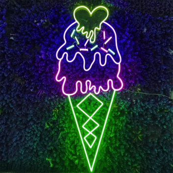 Frozen FantasyTempting Ice Cream Neon Sign