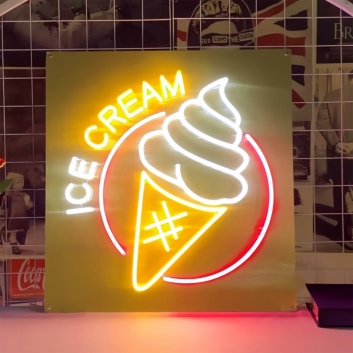 Customize Satisfy Your CravingsDelicious Ice Cream Neon Sign