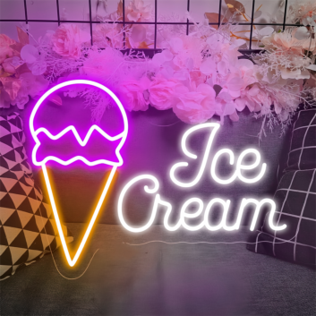 Customize Scoop and Smile Neon Ice Cream Cone