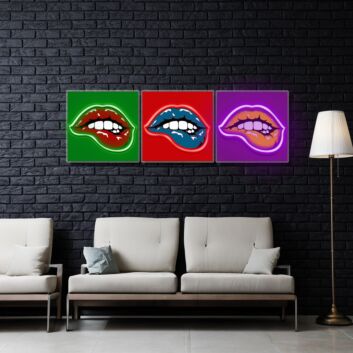Pop Art Lips Neon x Acrylic Artwork