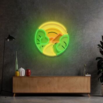 Sun Dawn On Mountains Led Neon Sign Light Pop Art