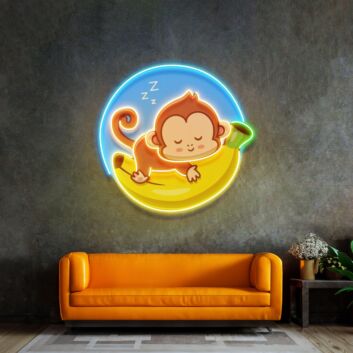 Sleeping Monkey Led Neon Acrylic Artwork