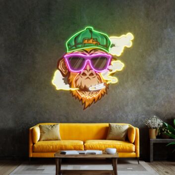 Monkey Smoking Cigar Led Neon Sign Light Pop Art