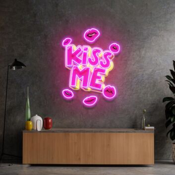 Kiss Me Led Neon Acrylic Artwork