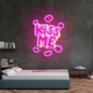Kiss Me Led Neon Acrylic Artwork