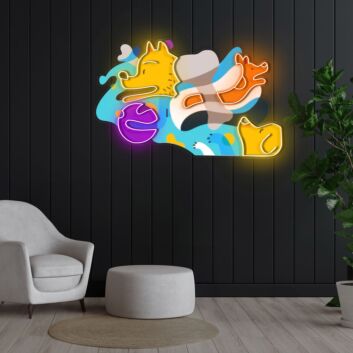 Picasso Puppies Neon X Acrylic Artwork