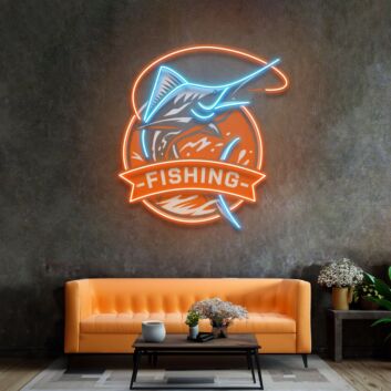 Fishing Logo Led Neon Sign Light Pop Art