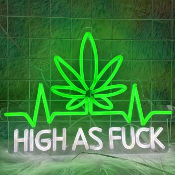 Customize High As Fuck Cannabliss Glow Neon Sign