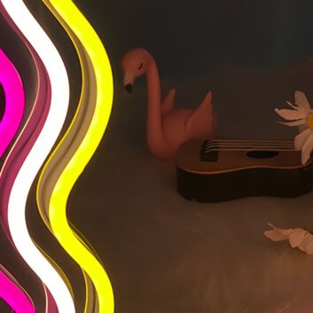 Wavy Waves Mirror Neon Light