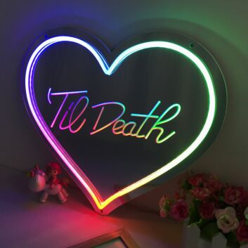 Goodtime Heart Colorful Mirror Neon Signs