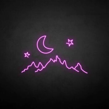 &#39;Moon &amp; Mountain&#39; neon sign