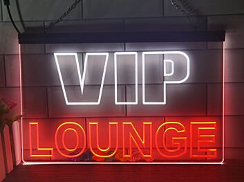VIP Lounge Two Tone Hanging Neon Sign