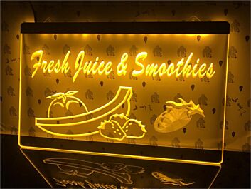 Fresh Juice &amp; Smoothies Hanging Neon Sign