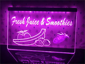 Fresh Juice & Smoothies Hanging Neon Sign