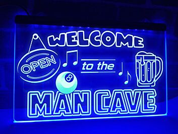 Welcome to the Man Cave Hanging Neon Sign