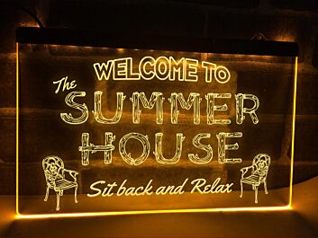 Welcome to the Summer House Hanging Neon Sign
