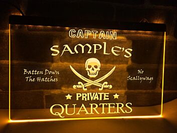 Captain's Private Quarters Hanging Neon Sign