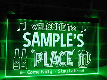 Welcome to My Place Personalized Hanging Neon Sign