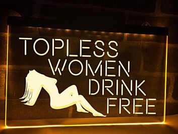 Topless Women Hanging Neon Sign