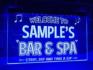 Bar and Spa Personalized Hanging Neon Sign