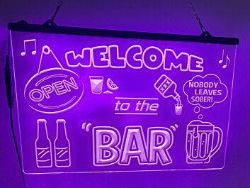 Welcome to the Bar Hanging Neon Sign