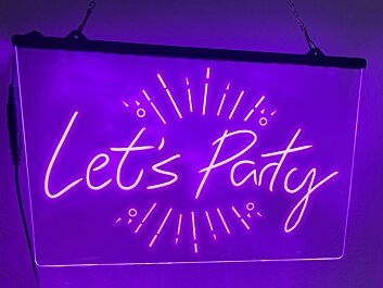 Let's Party Hanging Neon Sign