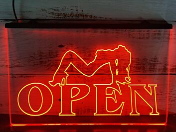 Strippers Open Hanging Neon Sign