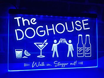 The Dog House Hanging Neon Sign