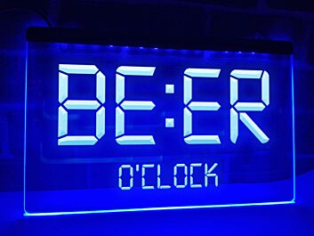 Beer O'clock Bar Hanging Neon Sign