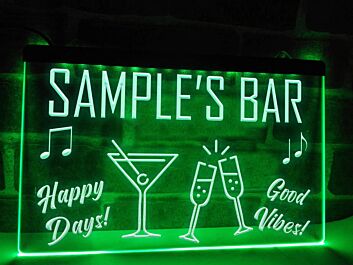Happy Days Bar Personalized Hanging Neon Sign
