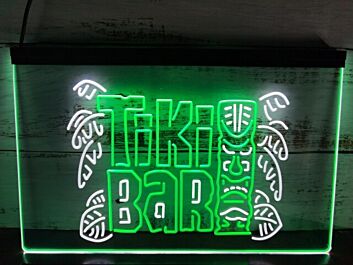 Tiki Bar Mask Two Tone Hanging Neon Sign