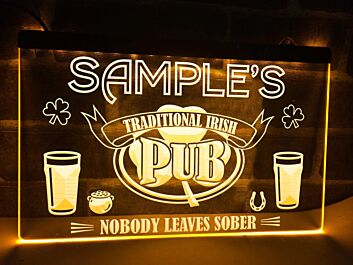 Irish Pub Personalized Hanging Neon Sign