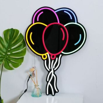 Holiday Balloon Neon Black Backsplash